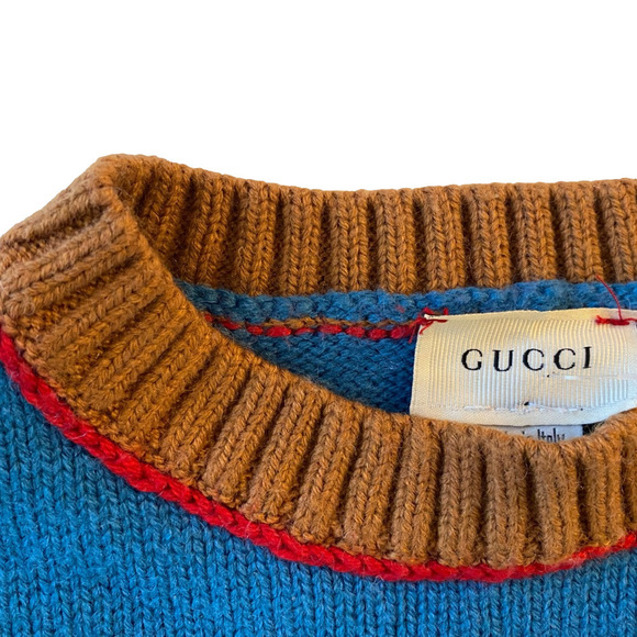 GUCCI 🇮🇹 knit sweater 🇮🇹made in Italy 🇮🇹 💯 Wool  🇮🇹Youth Small - Picture 10 of 12